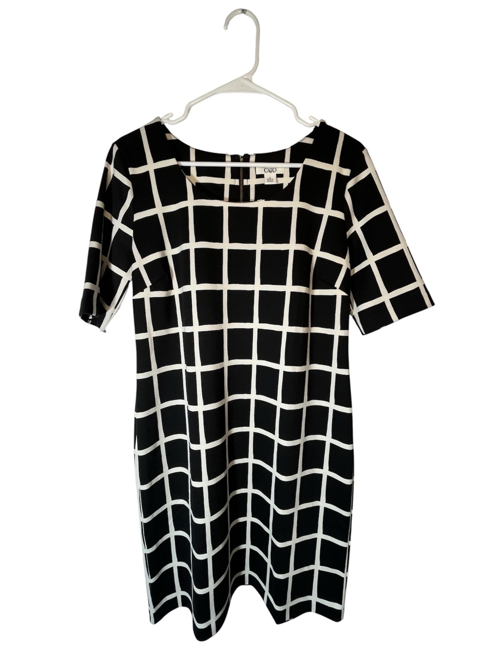 Cato Black and White Checkered sheath Dress